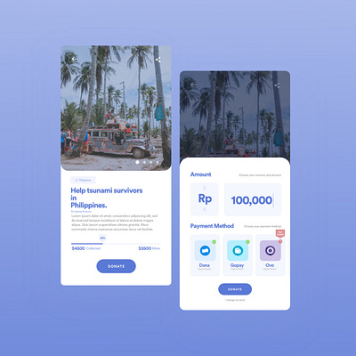 WeCare Charity app design