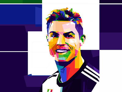 Ronaldo in wpap background beautiful blossom colorful design flora floral flower football garden illustration isolated nature plant ronaldo soccer sport team tulips vector