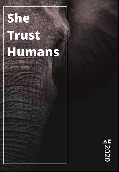 She Trust Humans elephant inkscape modern poster poster design