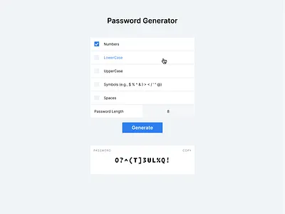 Password Generator 2 - Web App app app design clean ui figma minimalist security ui website