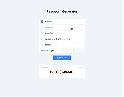 Password Generator 2 - Web App app app design clean ui figma minimalist security ui website