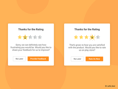 Pop-Up/Overlay daily ui 015 daily ui design challenge feedback mobile app orange theme overlay overlay mobile app pop up mobile app popup rating star rating