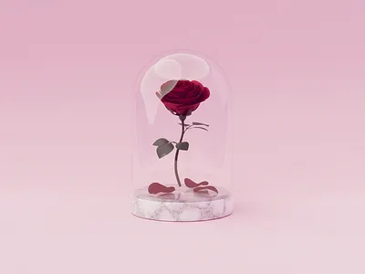 Day 63-65 Enchanted Rose 100daysof3d 100daysof3dbytx 3d beauty and the beast blender blendercycles fanart petal rose the100dayproject