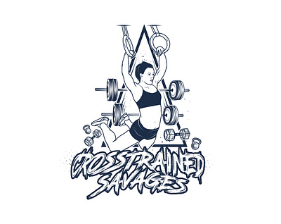 Crosstrained Savages Design apparel design art artwork character clothing concept crossfit design designer drawing freelancer graphicdesign gym illustration merchandise design project sport t shirt design vector workouts