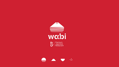 Wabi Sabi branding concept design elegant flat fuji geometric icon japan japanese logo logomark red restaurant typography