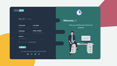 Sign up Page app design branding design illustration layoutdesign login screen logo signup typography ui ux website