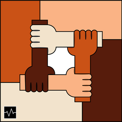 together we are stronger design illustration logo