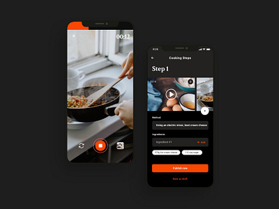 Create recipe video UI design adobe xd app design app designer figma food app food recipes mobile mobile app mobile app ui design recipes app sketchapp ui ui design ui kit ui ux design video app 应用 应用界面 设计