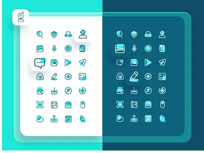 Aqua Blue icon design - Iconography android app apple blue branding icon icon set iconography illustration ios set settings ui ui design userinterface ux web webiste