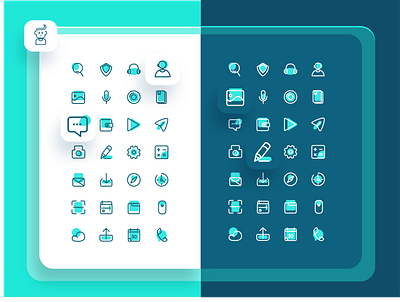 Aqua Blue icon design - Iconography android app apple blue branding icon icon set iconography illustration ios set settings ui ui design userinterface ux web webiste