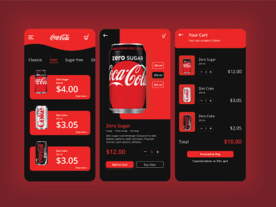 coco cola app app branding coca cola coke cokecola design drinks drinksapp drinksapp flat illustration ui ux xd xd design