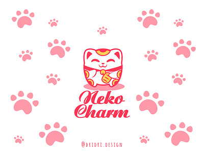 Neko Charm Logo branding cat design icon illustration logo lucky cat lucky charms vector
