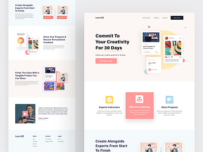 Learn30 - Learning Platform Landing Page b2b course courses design designer digital digital learning header landing landingpage learn online course online courses testimonial ui ux web web design webflow website