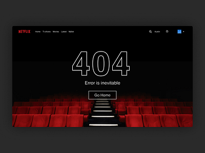 DailyUI - 008 404 404 error 404page app daily ui 008 dailyui figma icon netflix ui ux vector web web ui