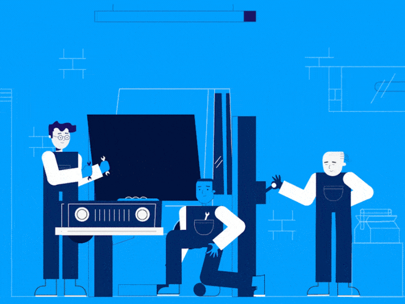 Car Mechanic 2d animation adobe aftereffects aftereffects character animation duik bassel gif mechanic reanmaton reanmaton rig rigging