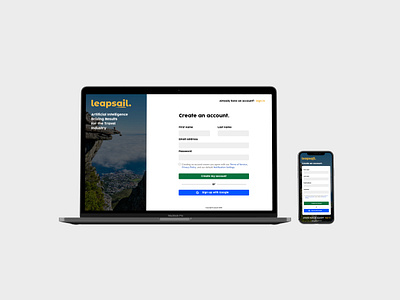 Leapsail Sign Up Page Redesign design mobile ui ux web