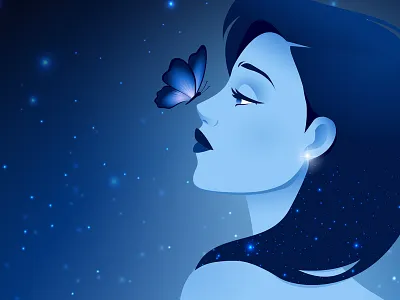 Pantone 2020 Classic Blue adobeillustator art cartoon classic blue color of the year design digital art girl illustration pantone pantone2020 poster vector