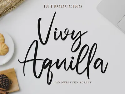 Vivy Aquilla - Handwritten Font calligraphy casual classy elegant feminime handdrawn handlettering handwritten ligature logotype luxury modern signature stylish whimsical