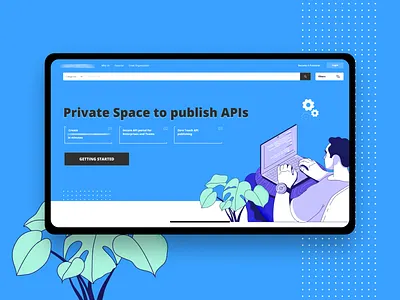 Landing Page Concept apis blue design it landing page ui web