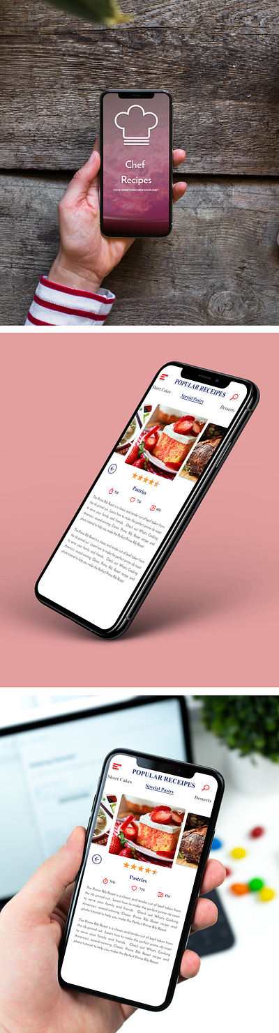 Chef Recipes App Designed Using Figma app design branding canva figma ui ux web