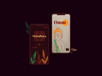 Meditation app concept app app design application figma illustration player ui vector