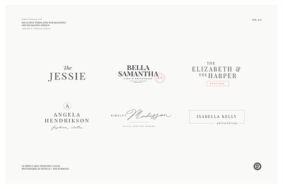 24 elegant femenine logos vol 8 branding collection design elegant feminine high end logo pawellpi premium the bundle