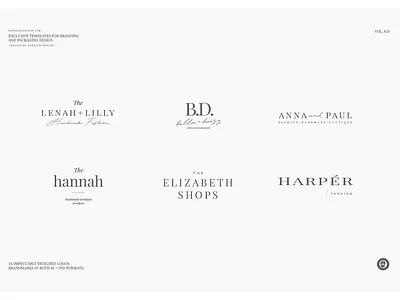 24 elegant femenine logos vol 8 branding collection design elegant feminine high end logo minimal pawellpi premium the bundle