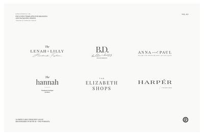 24 elegant femenine logos vol 8 branding collection design elegant feminine high end logo minimal pawellpi premium the bundle