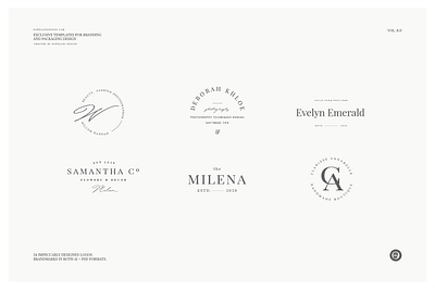 24 elegant femenine logos vol 8 branding collection design elegant feminine high end logo minimal pawellpi premium the bundle