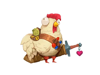 chicken courier cartoon character characterconcept digital art fantasy gameart illustration magic
