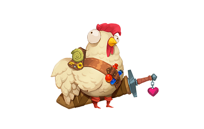 chicken courier cartoon character characterconcept digital art fantasy gameart illustration magic