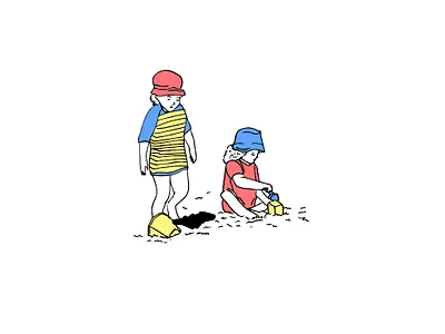 Children at the Beach artprint beach childrens illustration city illustration fun graphic artist graphic studio illustration kids illustration minimalistic art prints seatime sketch tel aviv