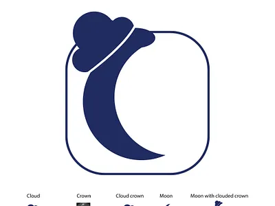 Moon with clouded crown app brand branding design icon illustration logo logo design minimal vector web