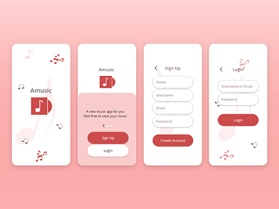 Music App app design ui