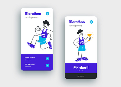 marthon illustration & UI art artwork creative design designer graphic design illustration typography ui ux