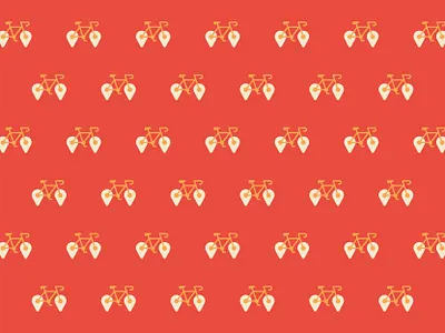 Pattern bicycle golden pattern red