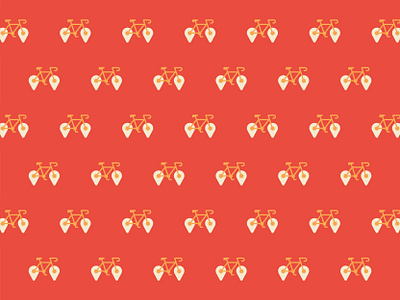 Pattern bicycle golden pattern red