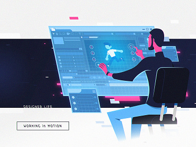 Motion Hour animator character design hologram illustration motion designer program work