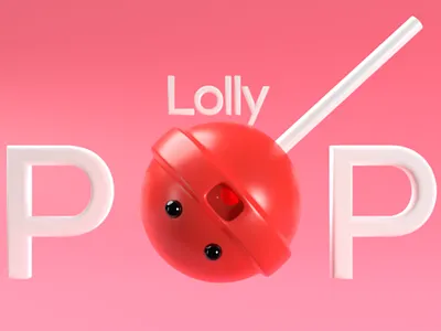 POP 3d illustration dribbble invite