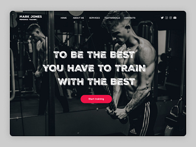 Personal Trainer Landing - First Window adaptive design design figma fitness fitness design flat landing page landing page design minimal personal trainer personal trainer website responsive design ui ux visual design web design website website design