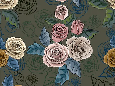 Rose retro card design floral flower greeting invitation nature textile vector wallpapers