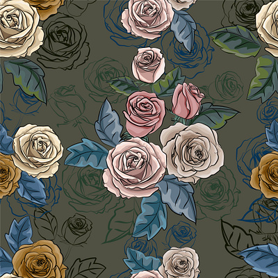 Rose retro card design floral flower greeting invitation nature textile vector wallpapers