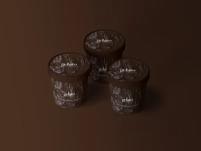 Gelato Italiano - Ice Cream Packaging adobe illustrator branding brown design dribbble food texture graphicdesign ice cream ice cream tub icecream tub logo luxury minimal packagedesign print takeaway texture