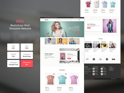 Aitix - HTML Website Template responsive typedaily typeinspire typographer uitrends userinterfacedesign webpage websitedesigner