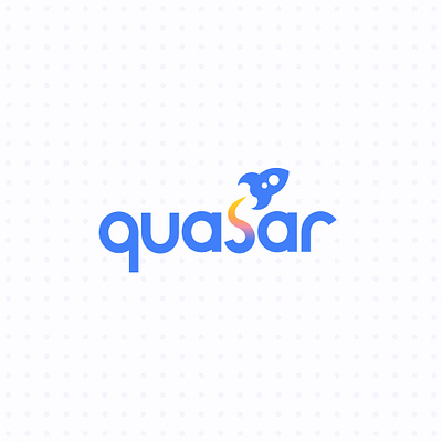 Rocketship logo Quasar, daily logo challenge, day 1 branding dailylogochallenge design flat gradient design idenity illustration illustrator logo logodesign logotype minimal original quasar rocketship rocketship logo typography