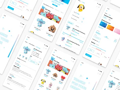 BT21 SHOP app design minimal ui ux web