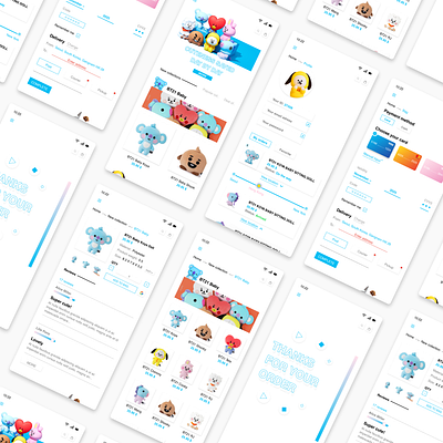 BT21 SHOP app design minimal ui ux web