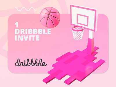 Get Invite 3d 3d art 3d artist art clean color design dribbble dribbble invite graphic design illustration invite render