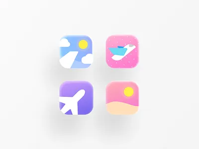 Travel icons aircraft airplane app cute dots flight flight app illustration logo simple sky sun travel travel app travelling ui ux vector vocation window
