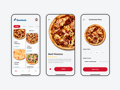 Dominos Pizza App UI dominos dominos pizza mobile ui pizza pizza app ui ui ux ui design ui designer user interface user interface design